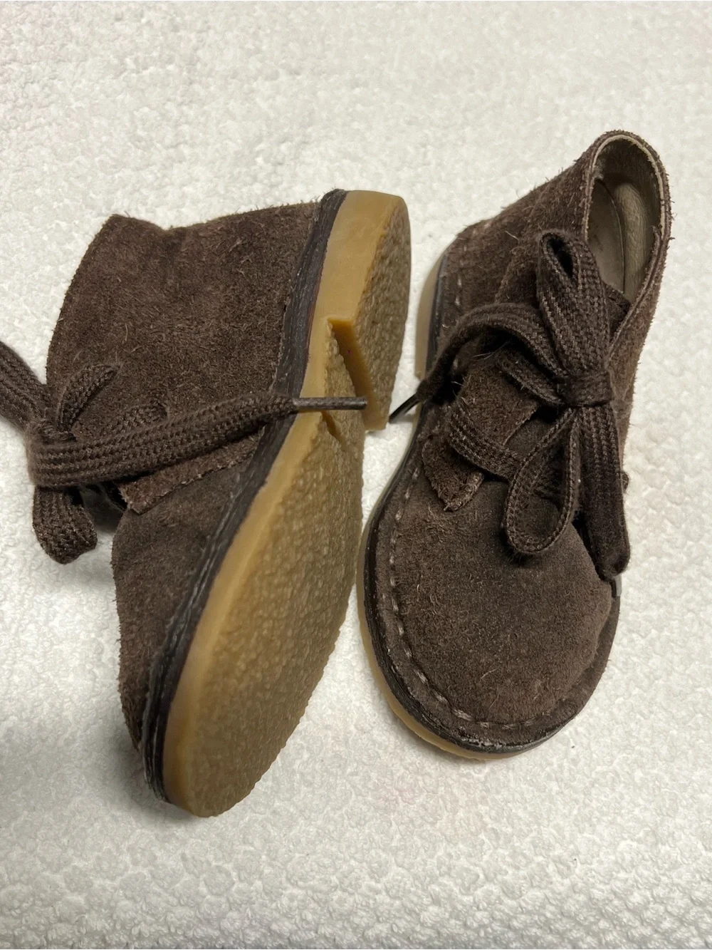 Nordstrom Brown Suede & Leather Lace-Up Baby Shoes